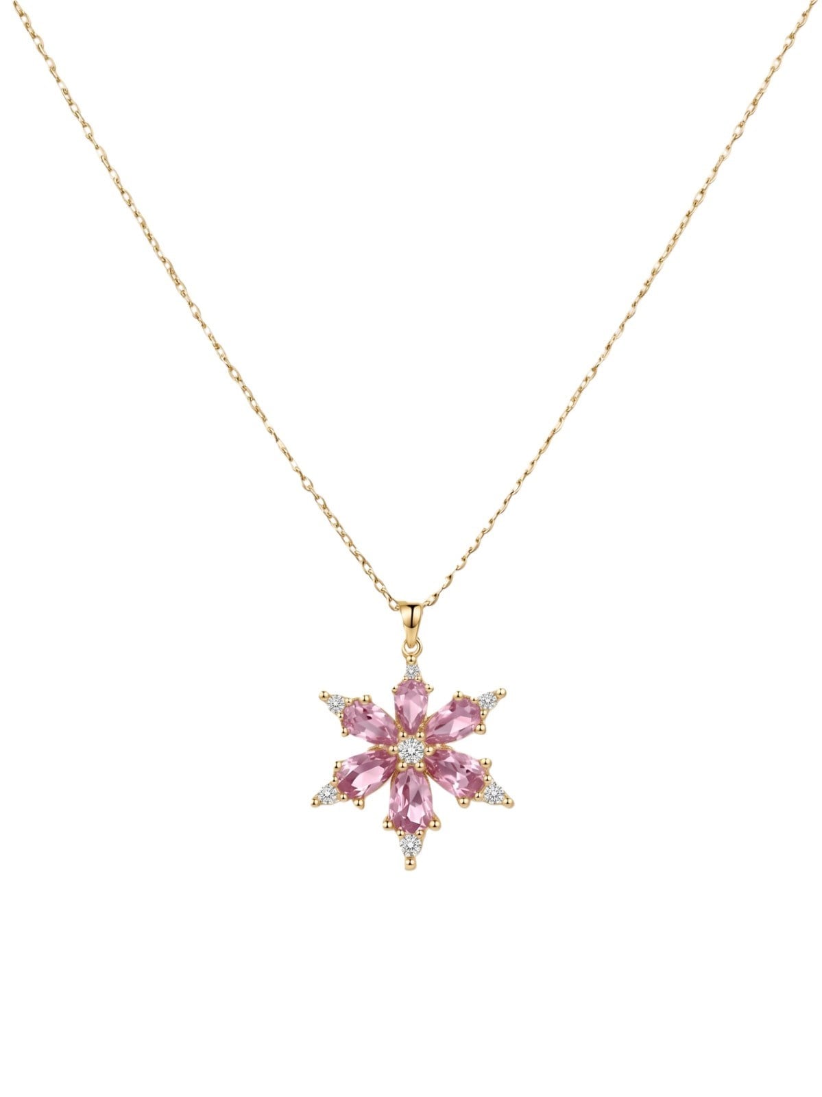 Çelik Lotus Çiçeği Kolye GOLD 45cm