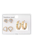 Çelik Set Küpe Gold