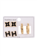 Çelik Set Küpe GOLD