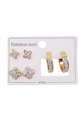 Çelik Set Küpe GOLD