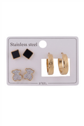 Çelik Set Küpe GOLD