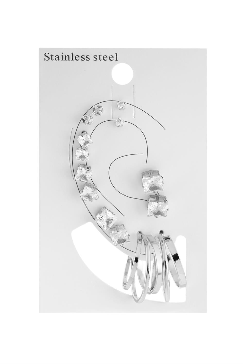 Çelik Set Küpe SILVER