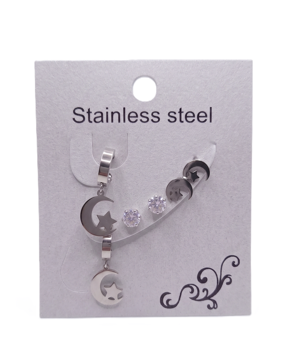 Çelik Set Küpe SILVER