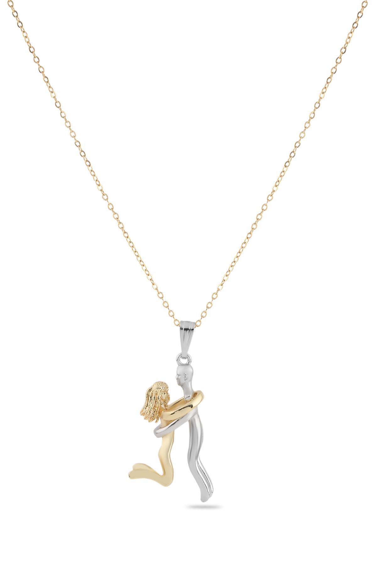 Çelik Sevgili Kolye Gold 45 cm