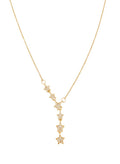 Çelik Yıldız Y Kolye GOLD 45 cm