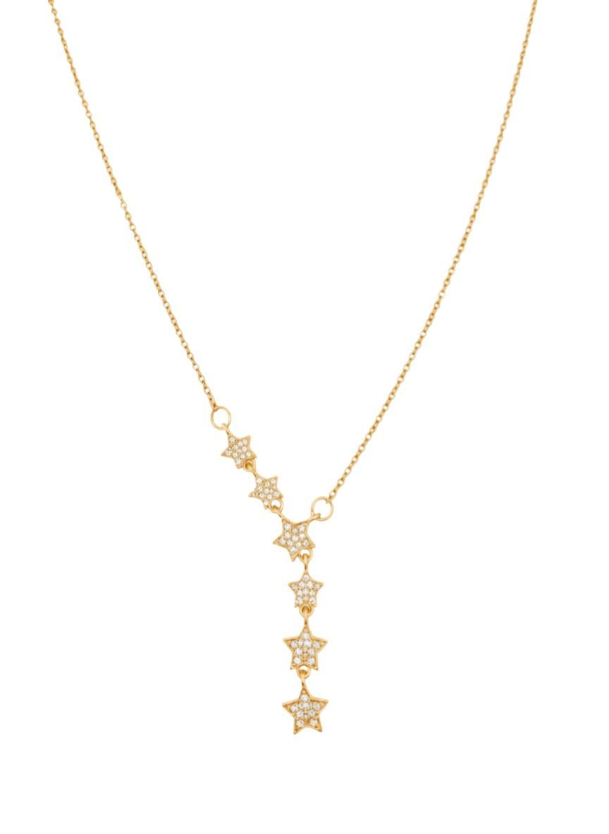 Çelik Yıldız Y Kolye GOLD 45 cm
