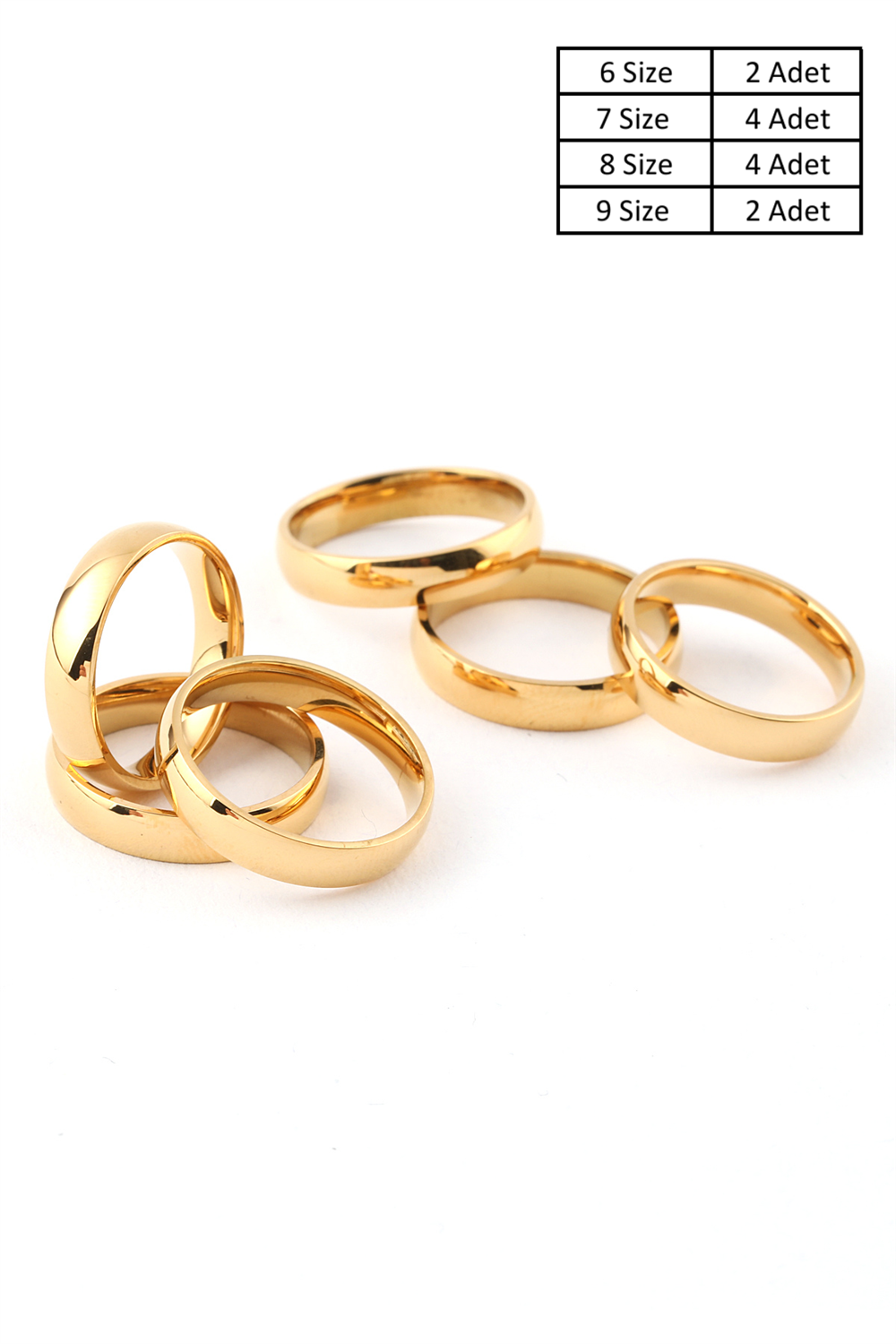 Çelik Yüzük  Gold 12Li Paket 4 Boy