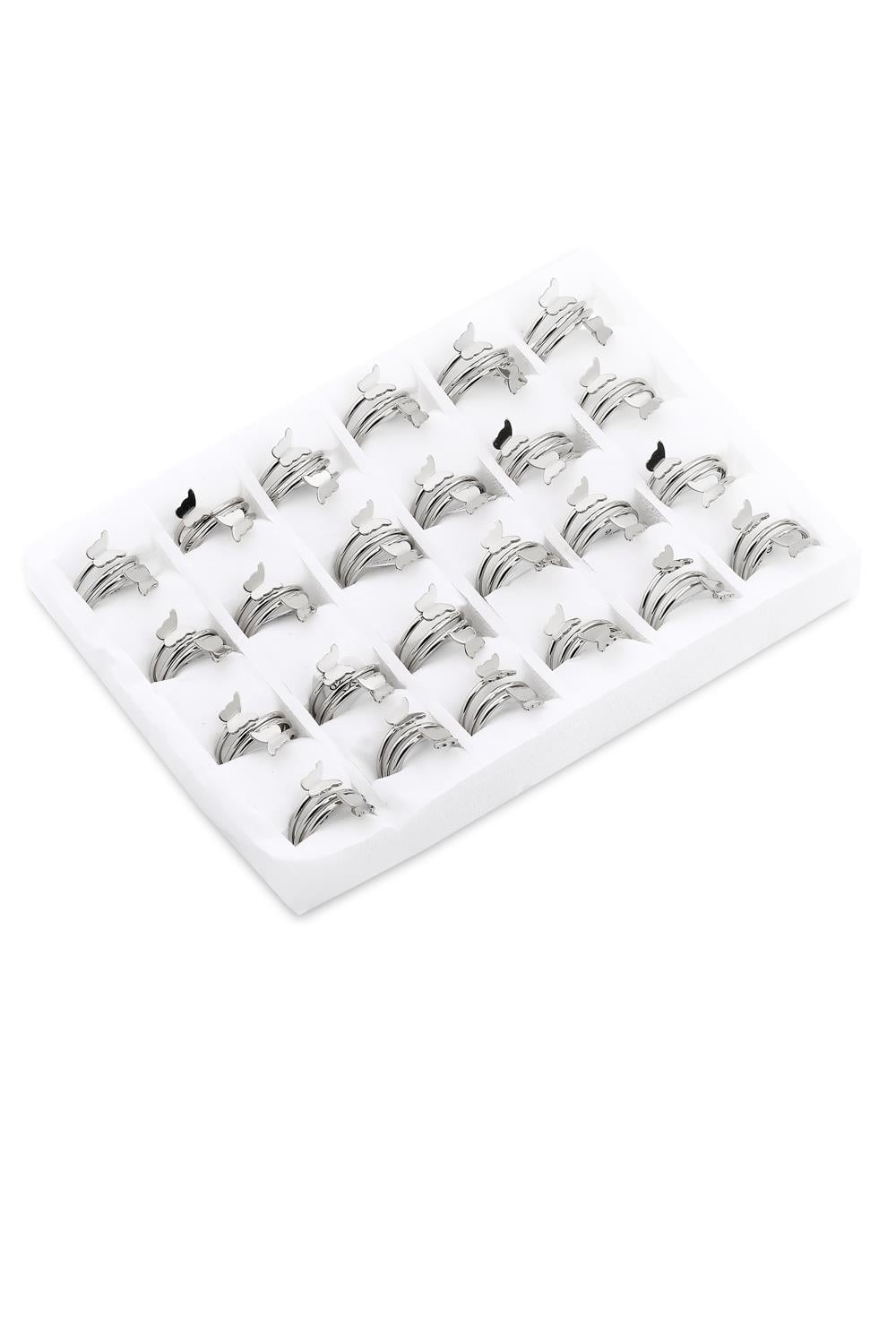 Çelik Yüzük Set Silver 24' lü