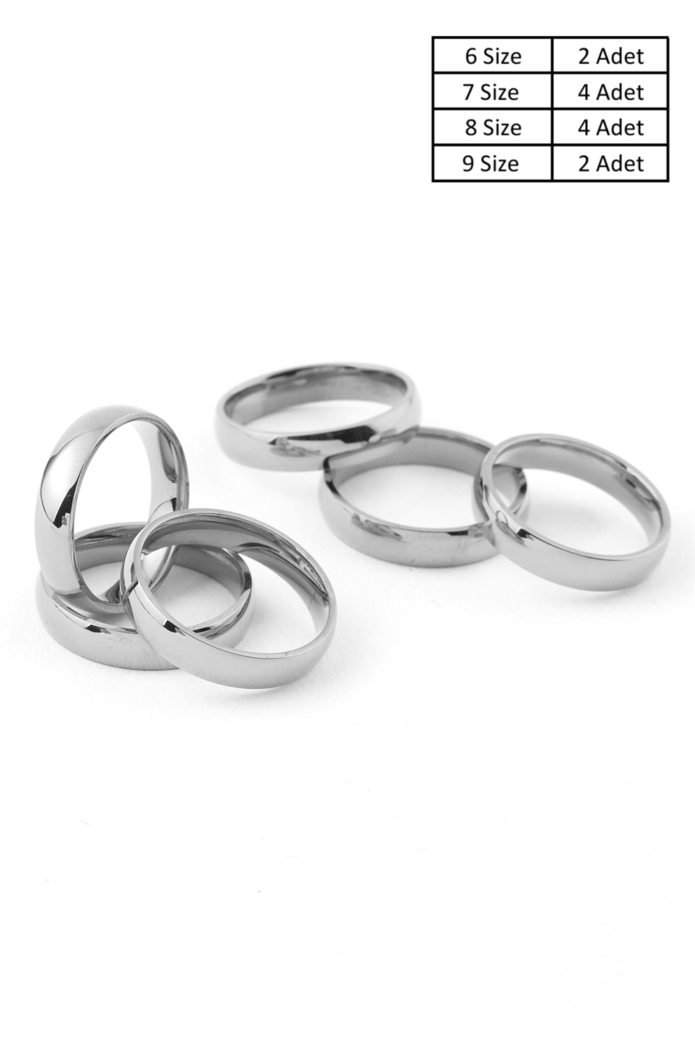 Çelik Yüzük Silver 12Li Paket 4 Boy
