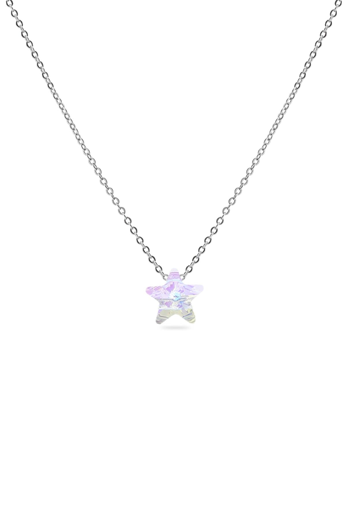 Yıldız Çelik Zirkon Kolye Silver 45 cm