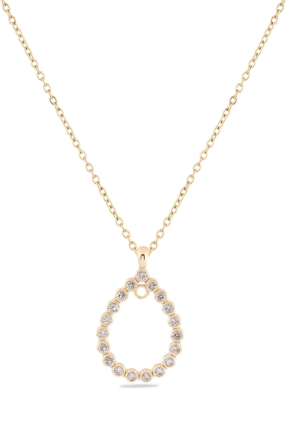 Damla Zirkon Kolye GOLD 45 cm