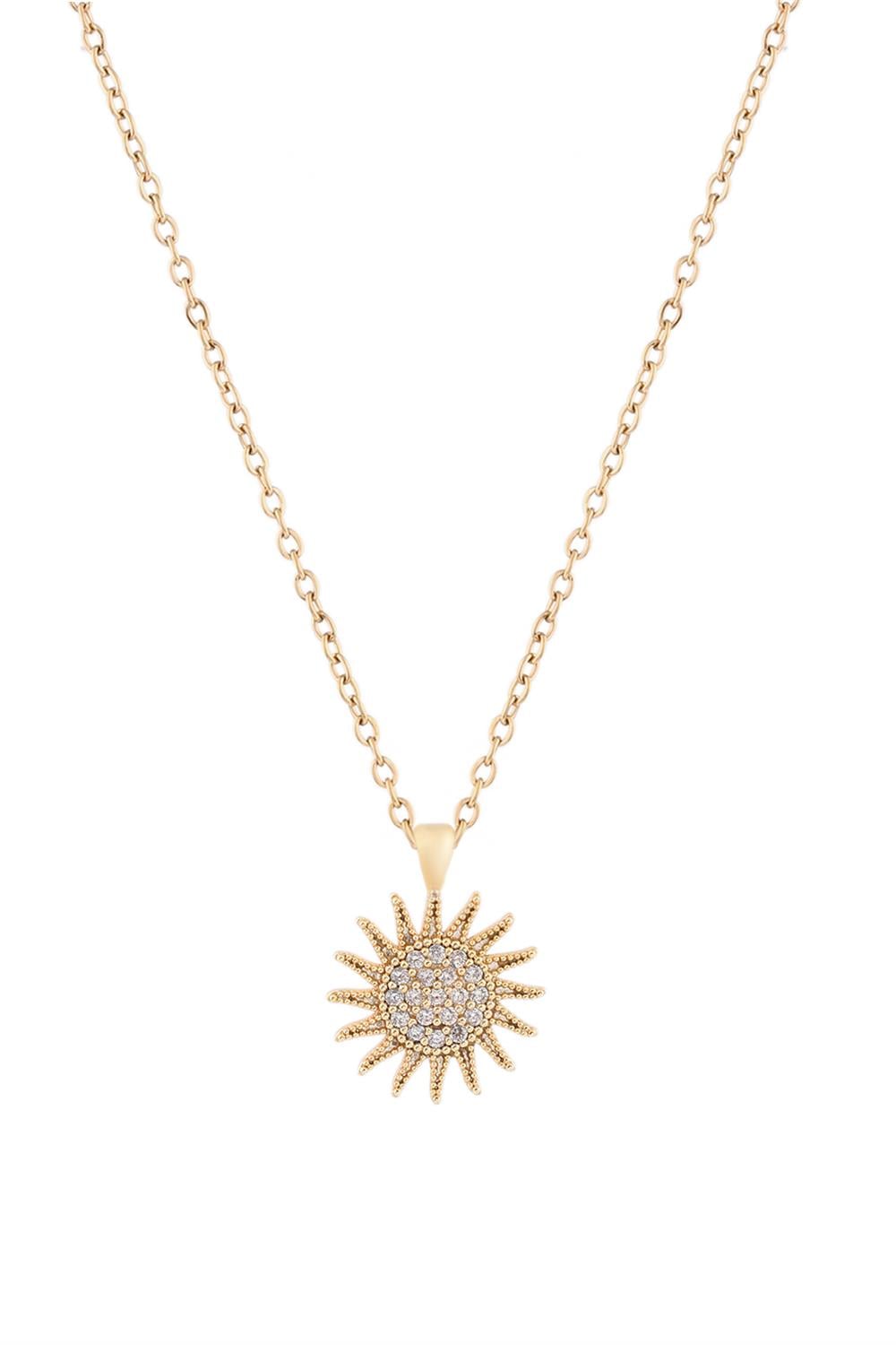 Güneş Zirkon Kolye GOLD 45 cm