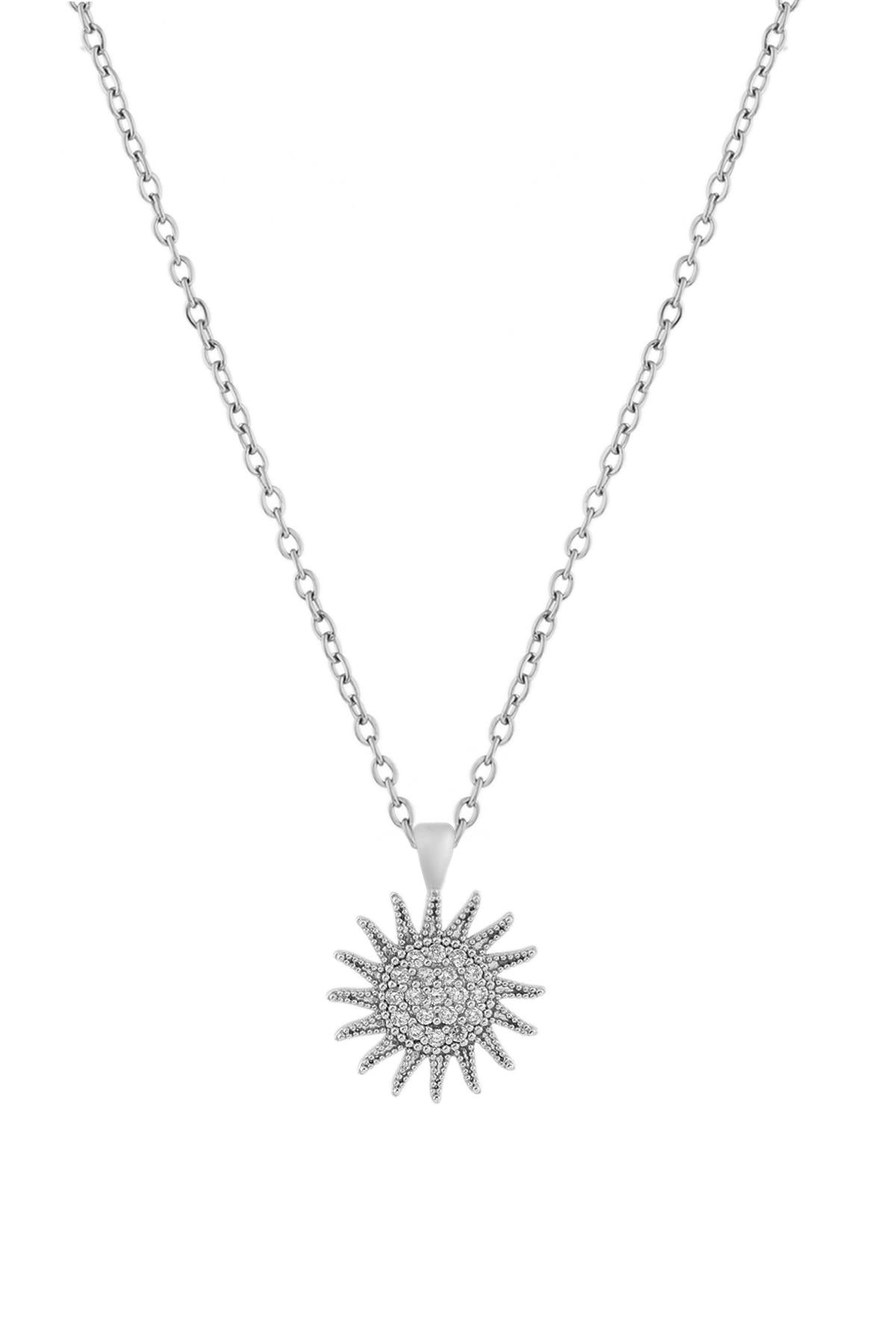 Güneş Zirkon Kolye SILVER 45 cm