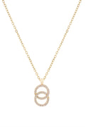 İkili Halka Zirkon Kolye GOLD 45 cm