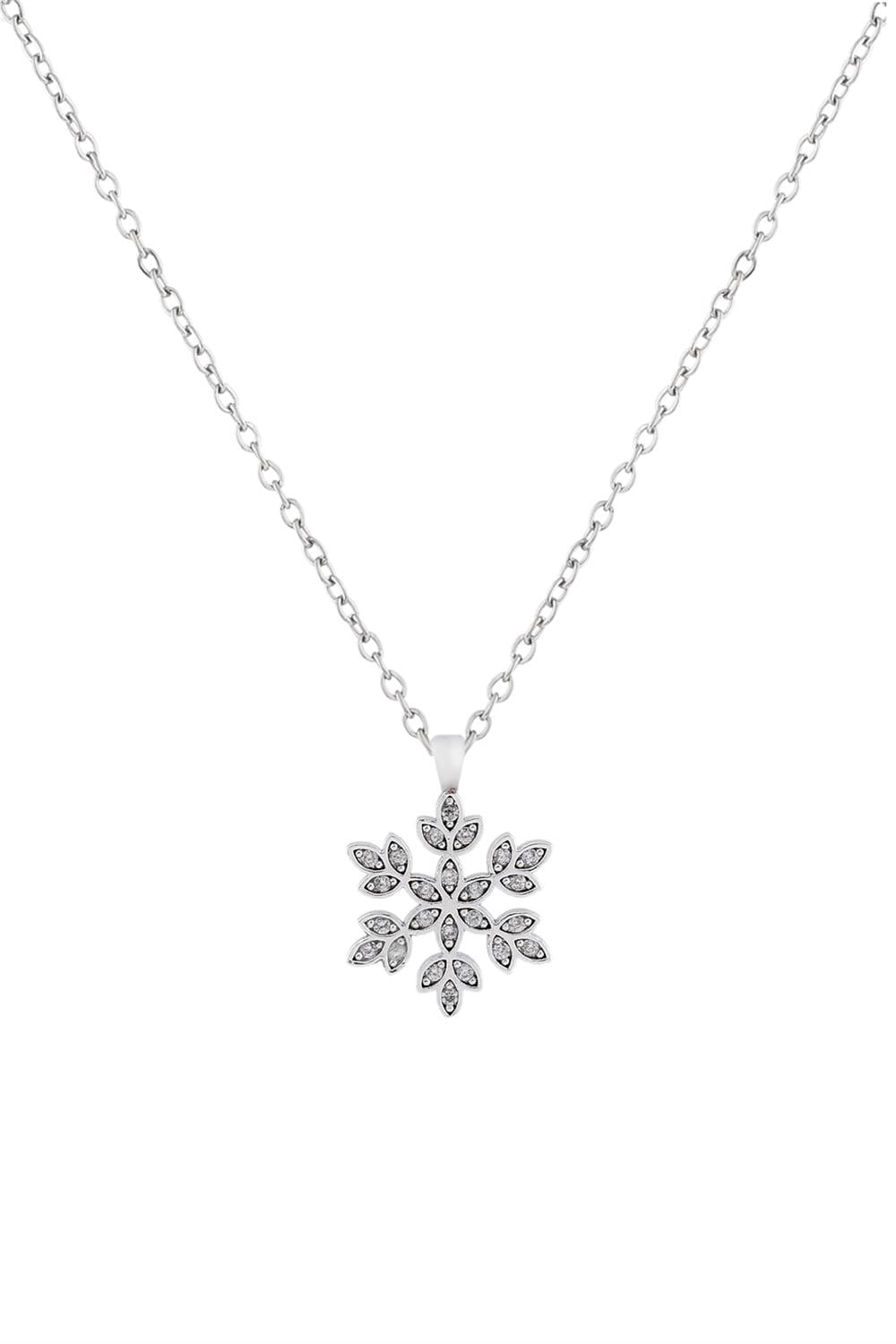 Zirkon Kar Tanesi Kolye SILVER 45cm