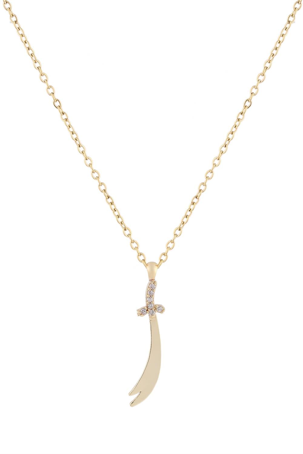 Kılıç Zirkon Kolye GOLD 45 cm
