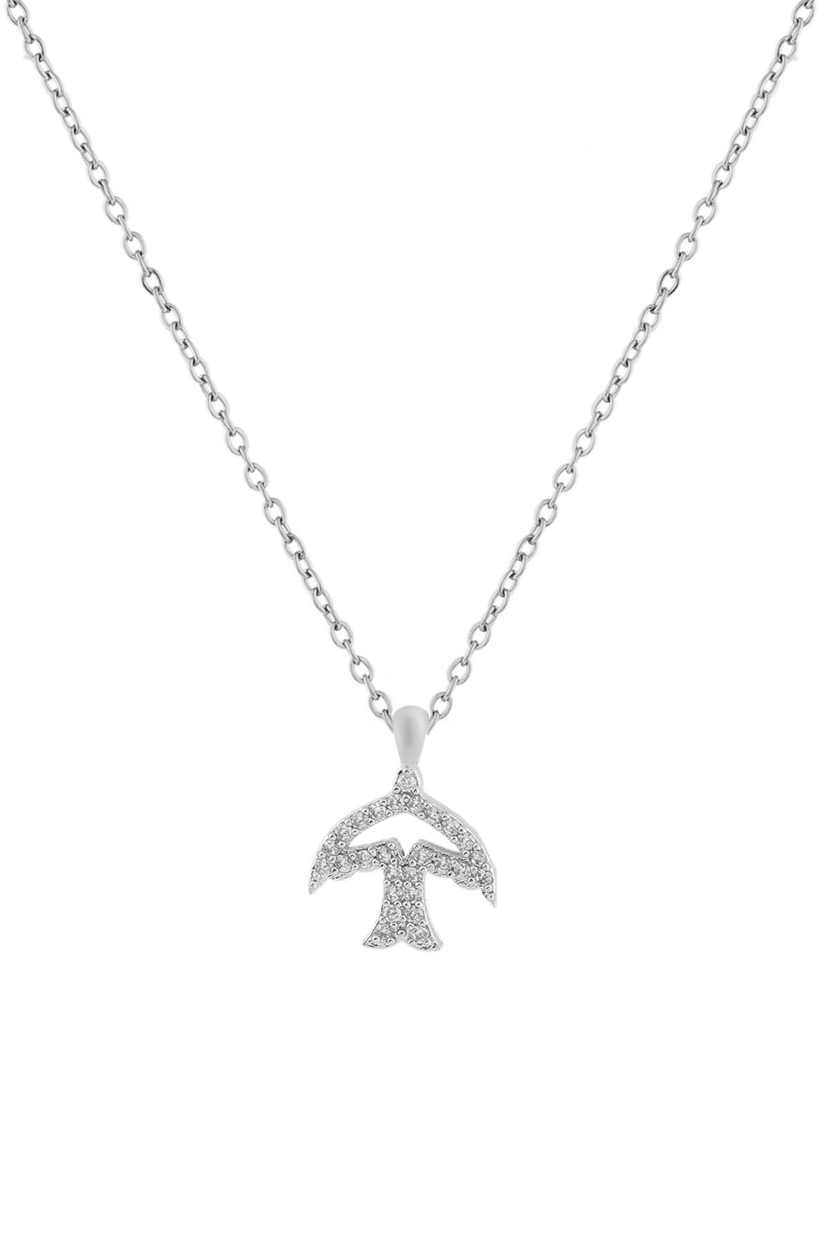 Kuş Zirkon Kolye SILVER 45 cm