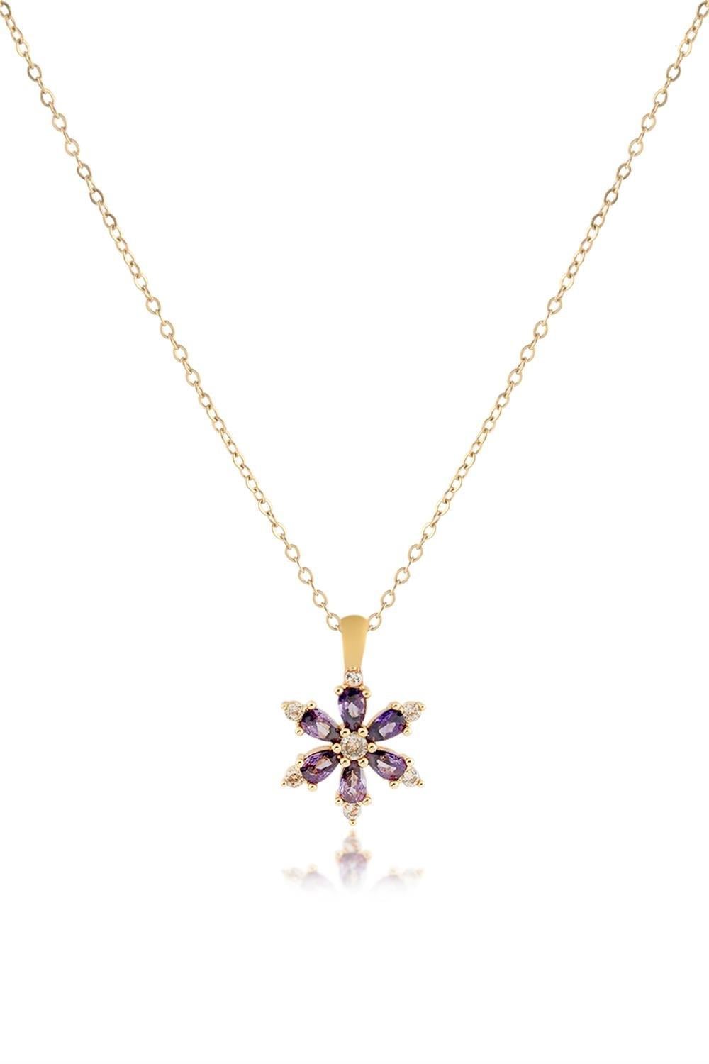 Çelik Lotus Çiçeği Kolye GOLD