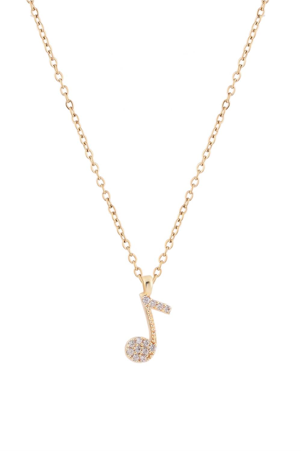 Nota Zirkon Kolye GOLD 45 cm