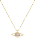 Saturn Zirkon Kolye GOLD 45 cm