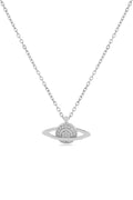 Saturn Zirkon Kolye SILVER 45 cm