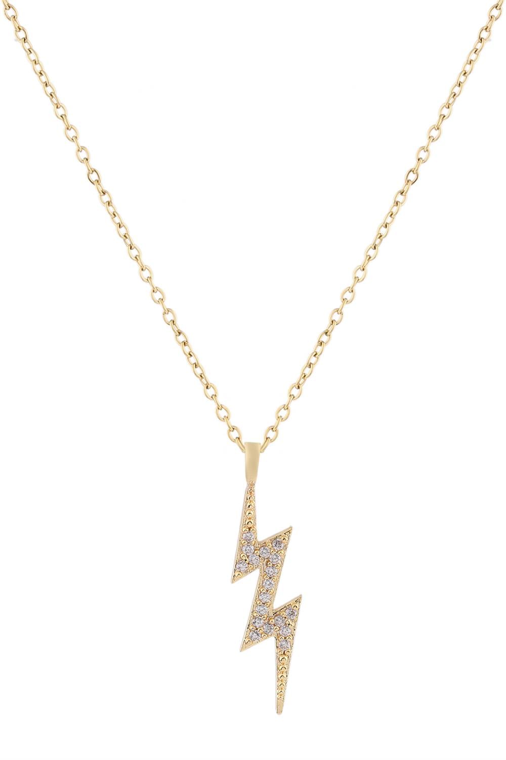 Şimşek Zirkon Kolye GOLD 45 cm