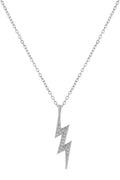 Şimşek Zirkon Kolye SILVER 45 cm