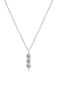 Üçlü Sarmal Zirkon Kolye SILVER 45 cm