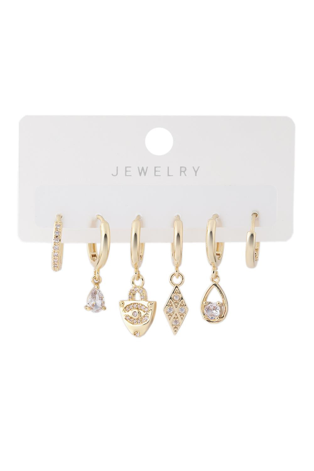 Vip Altılı Set Küpe Gold