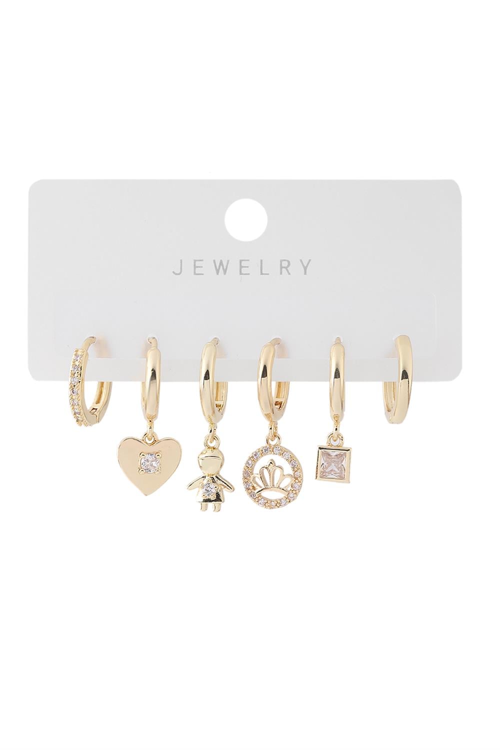Vip Altılı Set Küpe Gold
