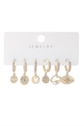 Vip Altılı Set Küpe Gold