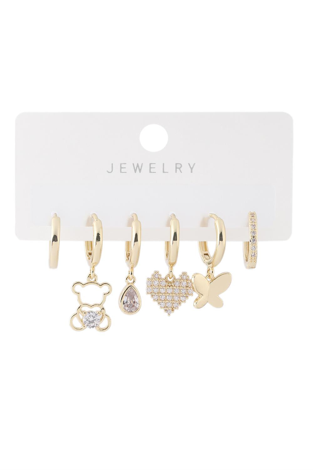 Vip Altılı Set Küpe Gold