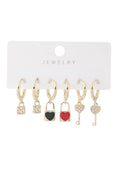 Vip Altılı Set Küpe Gold