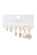Vip Altılı Set Küpe Gold