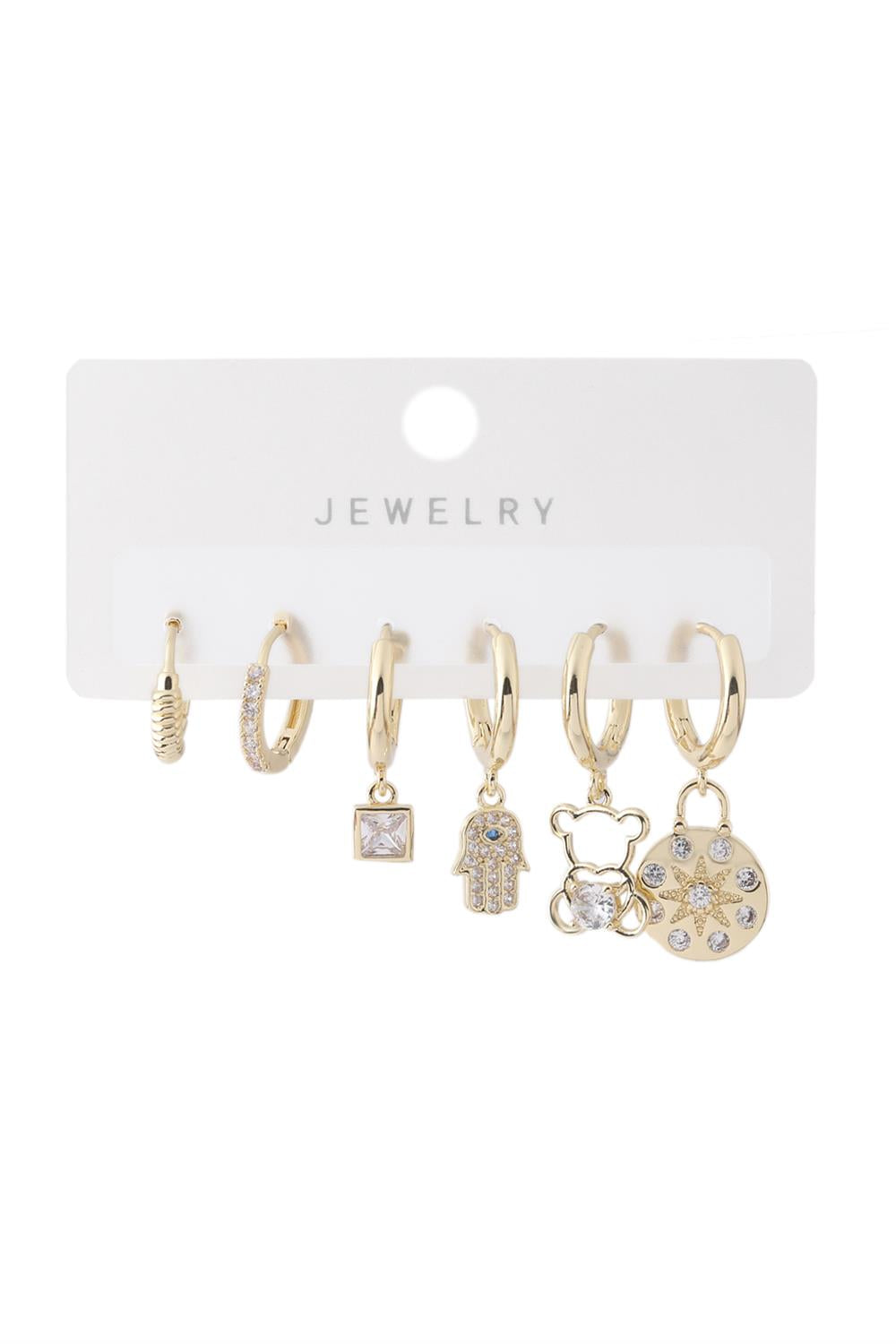 Vip Altılı Set Küpe Gold