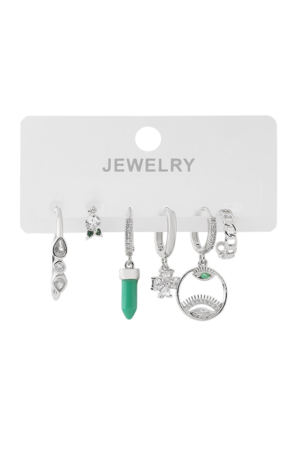 Vip Altılı Set Küpe Silver