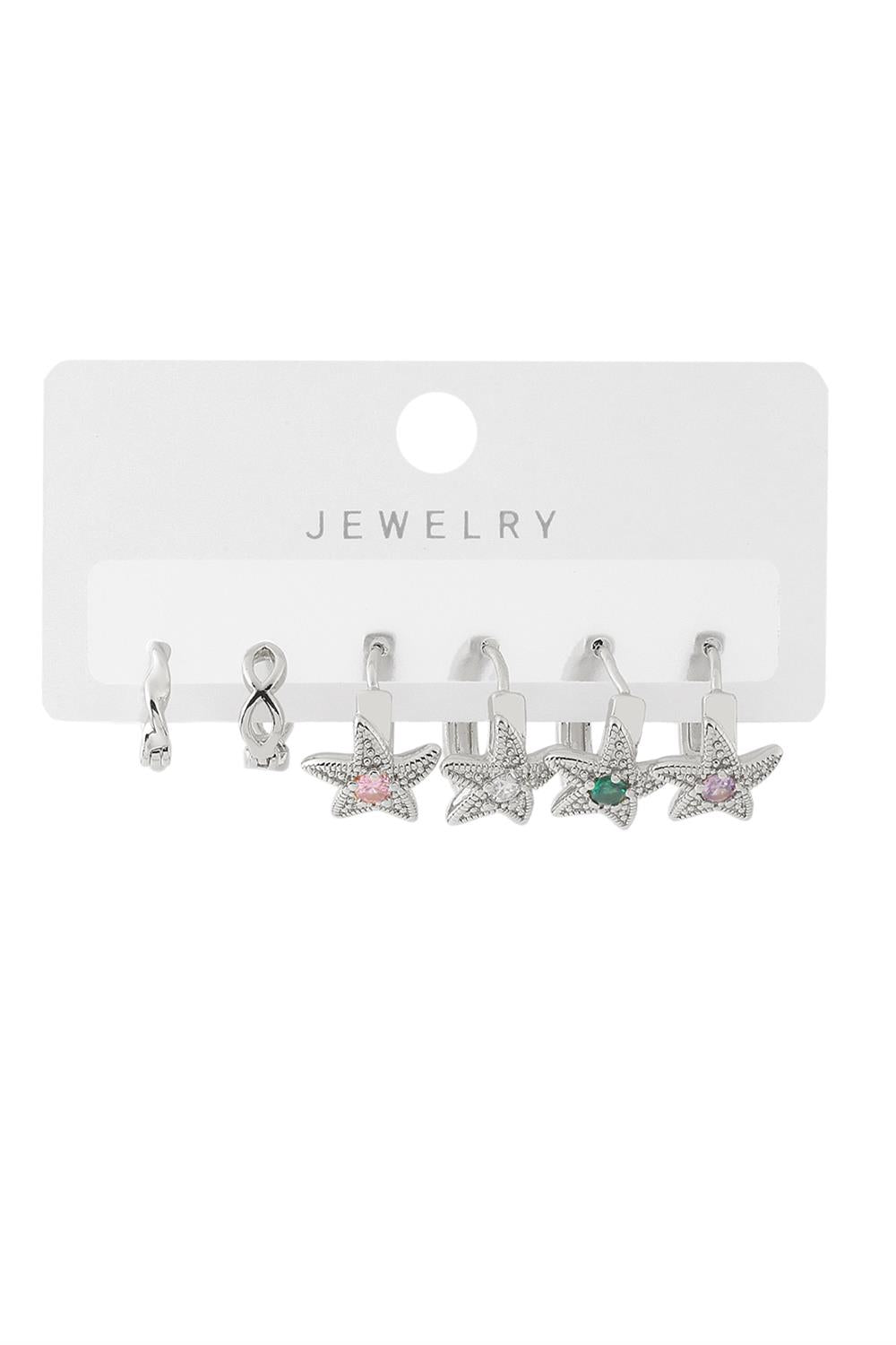 Vip Altılı Set Küpe Silver
