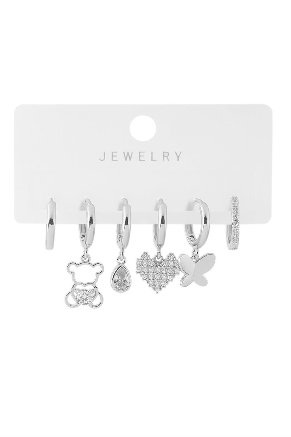 Vip Altılı Set Küpe Silver