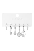Vip Altılı Set Küpe Silver