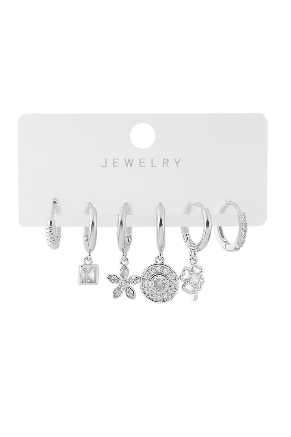 Vip Altılı Set Küpe Silver