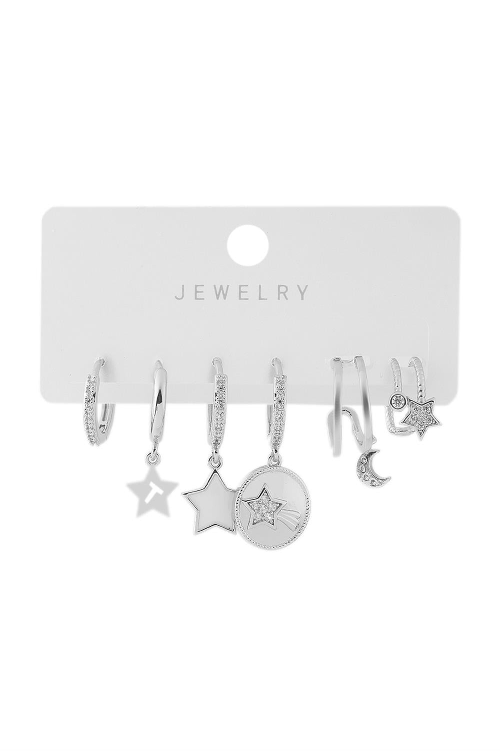 Vip Altılı Set Küpe Silver