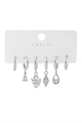 Vip Altılı Set Küpe Silver