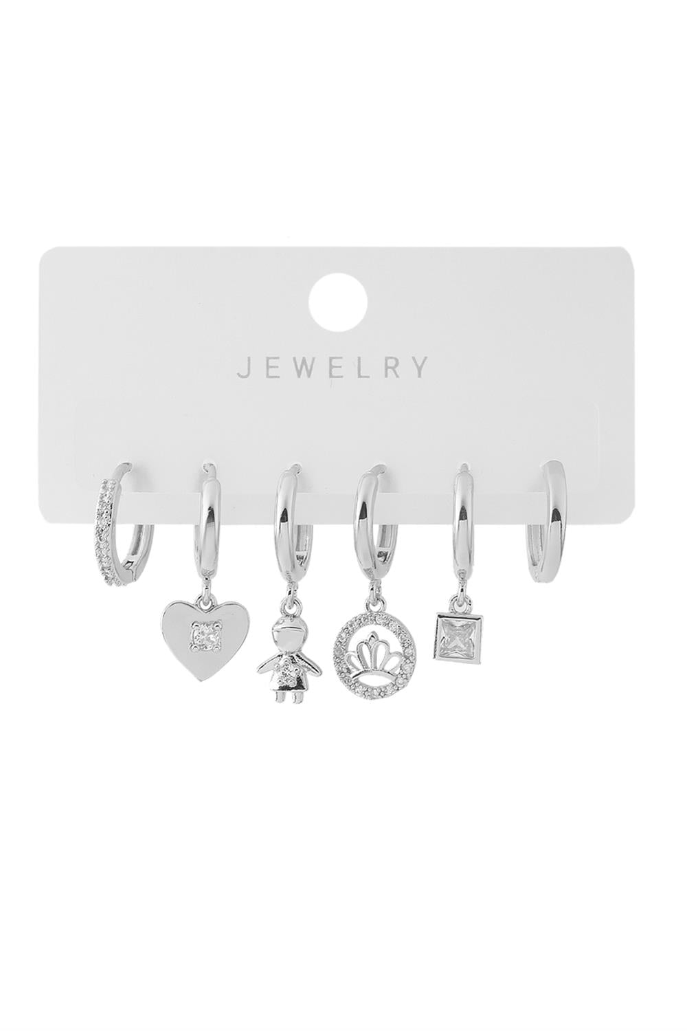 Vip Altılı Set Küpe Silver