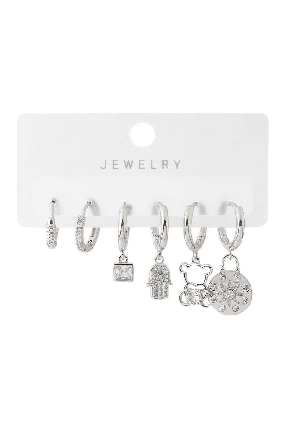 Vip Altılı Set Küpe Silver