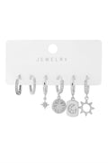 Vip Altılı Set Küpe Silver