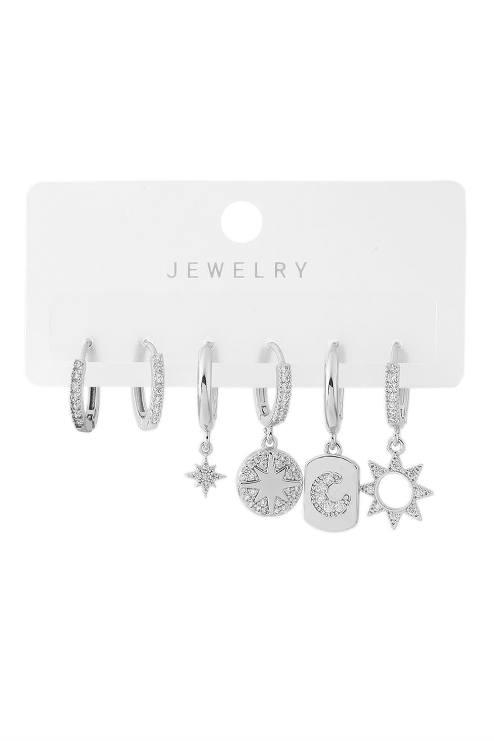 Vip Altılı Set Küpe Silver