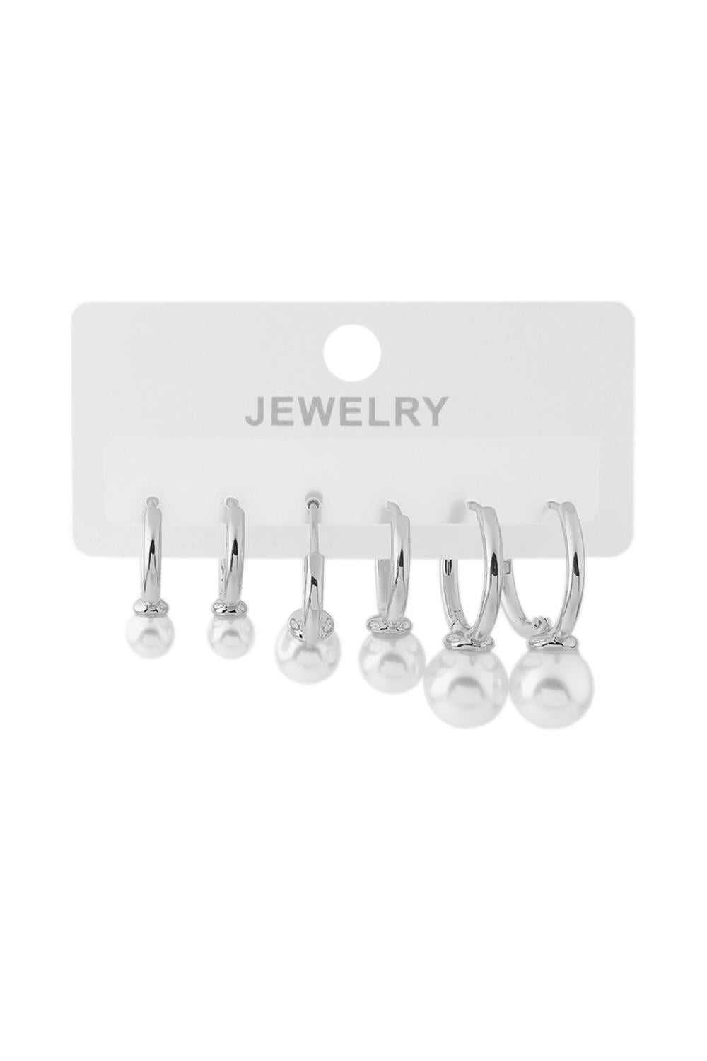 Vip Altılı Set Küpe Silver