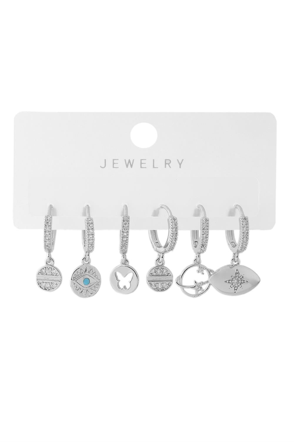 Vip Altılı Set Küpe Silver