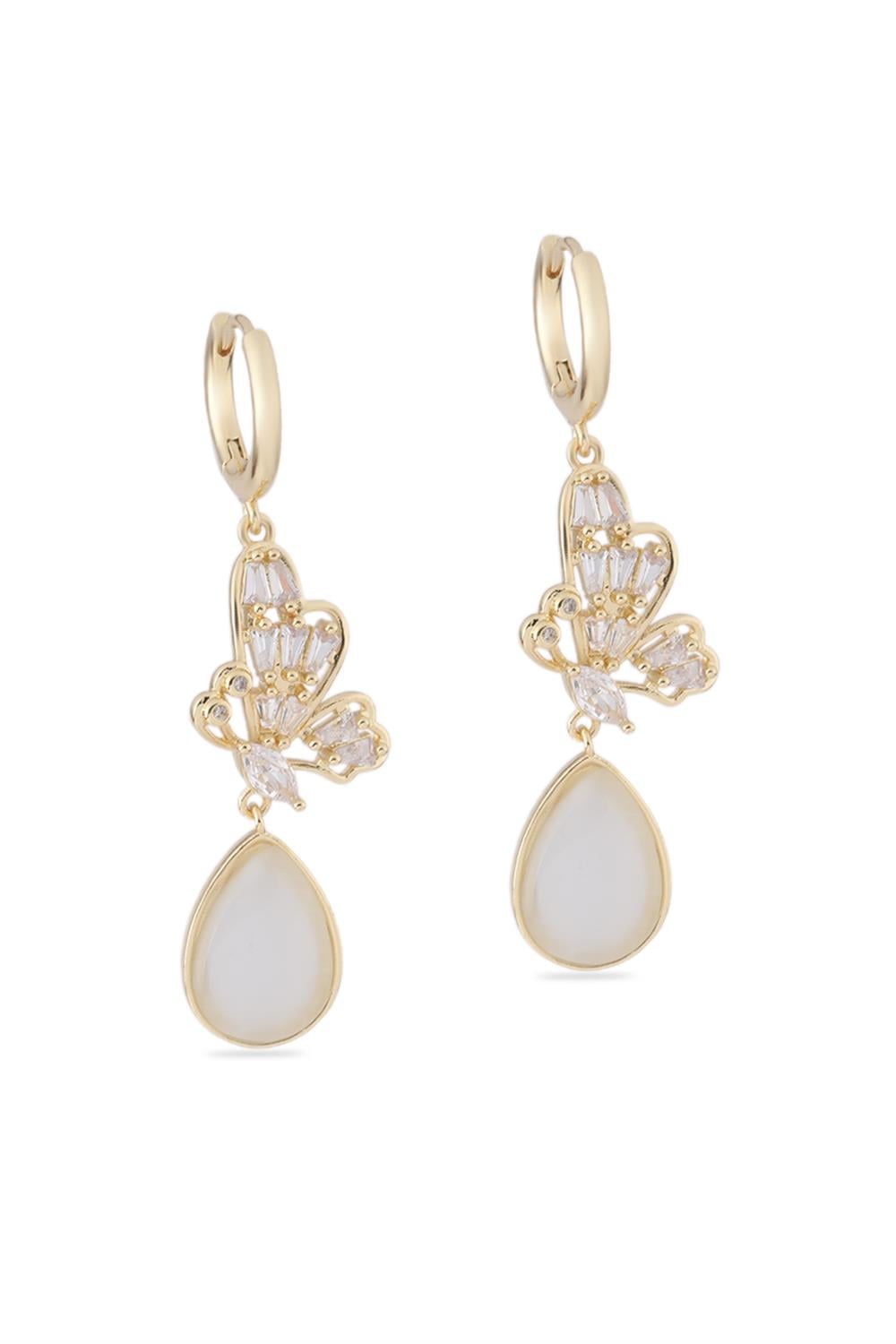 VIP Taşlı Küpe Gold