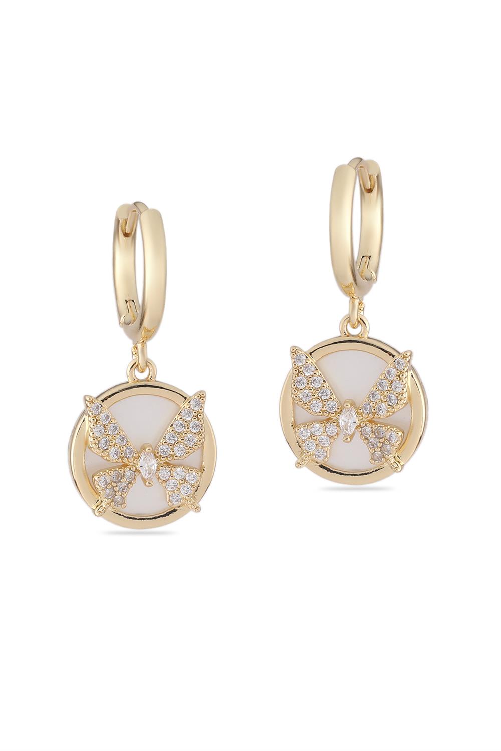 VIP Taşlı Küpe Gold